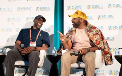 Adaptive Music's Tony Alexander chats with soul artist MAJOR on indie marketing and branding at Music Biz in Atlanta last week (Photo: Music Biz)